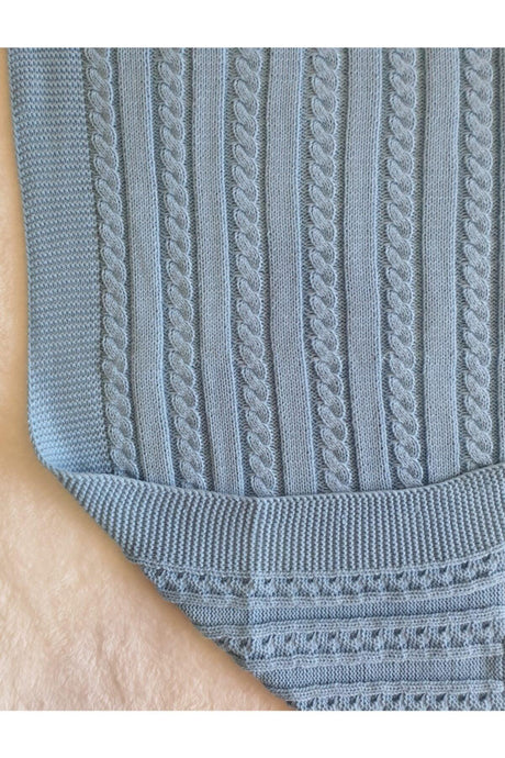 Blue Knitwear Baby Blanket - Swordslife