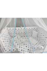 Blue Star Baby Crib Sleeping Set 60x120 Cotton 9 Piece Mosquito Net And Apparatus Gift - Swordslife