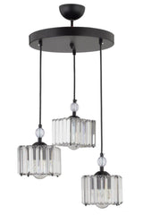 Maya 3 Piece Black K-10 Stone Chandelier