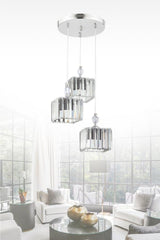 Maya Triple Silver K-10 Crystal Stone Chandelier - Swordslife