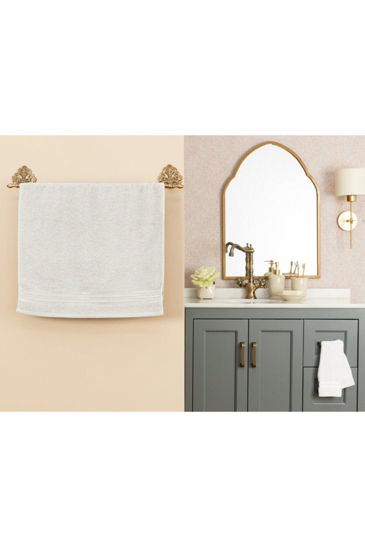 Maynor Border Flush Face Towel - Light Gray - 50x80 Cm - Swordslife