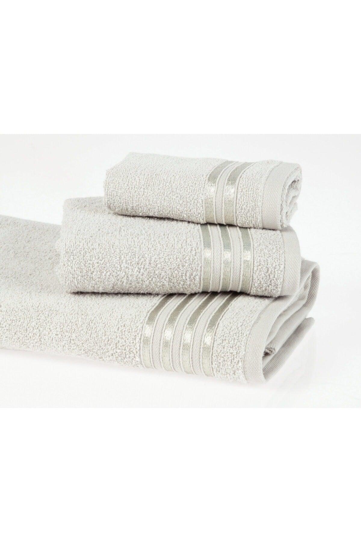 Maynor Border Flush Face Towel - Light Gray - 50x80 Cm - Swordslife