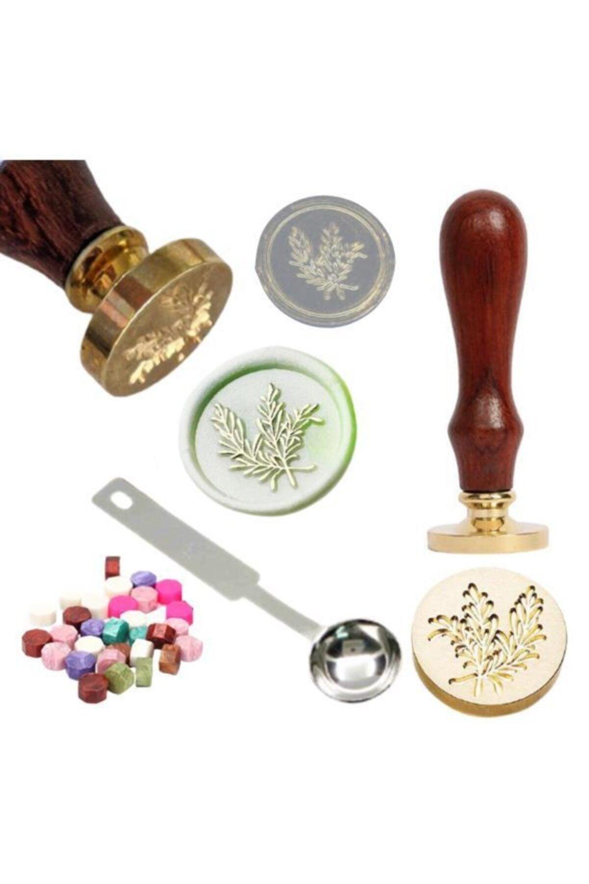 Letter Stamp Seal Botanical + 30 Wax Seal + Melting Spoon - Swordslife