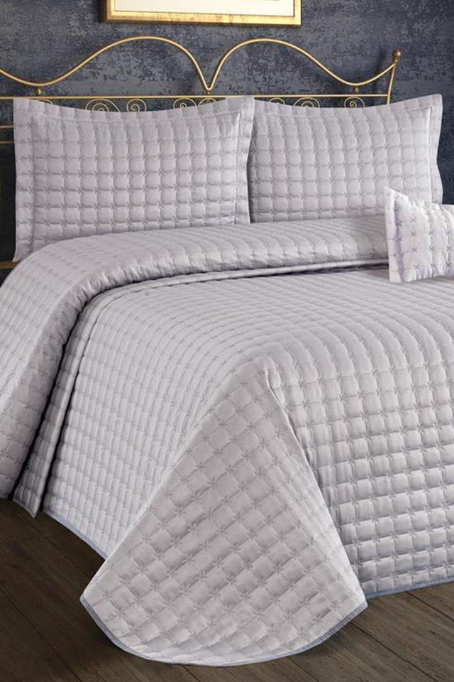 Meltem Double Bedspread - Gray - Swordslife