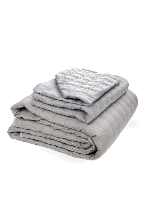 Meltem Double Bedspread - Gray - Swordslife