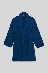 Men's Indigo 100% Cotton Bathrobe - Swordslife