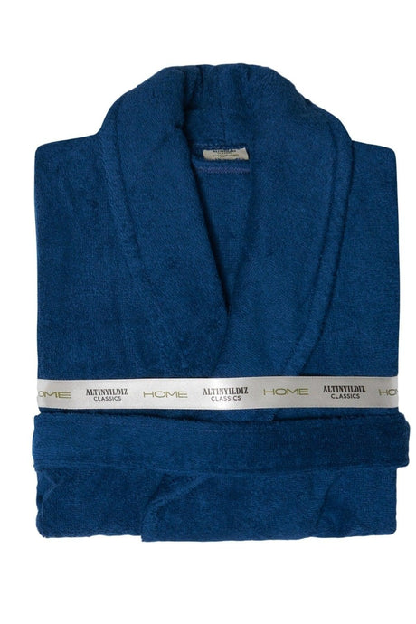 Men's Indigo 100% Cotton Bathrobe - Swordslife