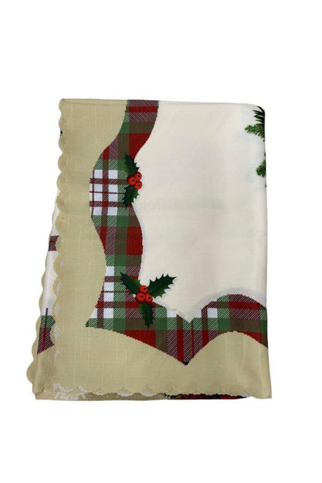 Merry Christmas Flowers And Pine Tree Patterned Table Cloth 160x220 - Swordslife