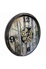 Metal Oven Painted Glass Wall Clock with Active Wheel - Swordslife