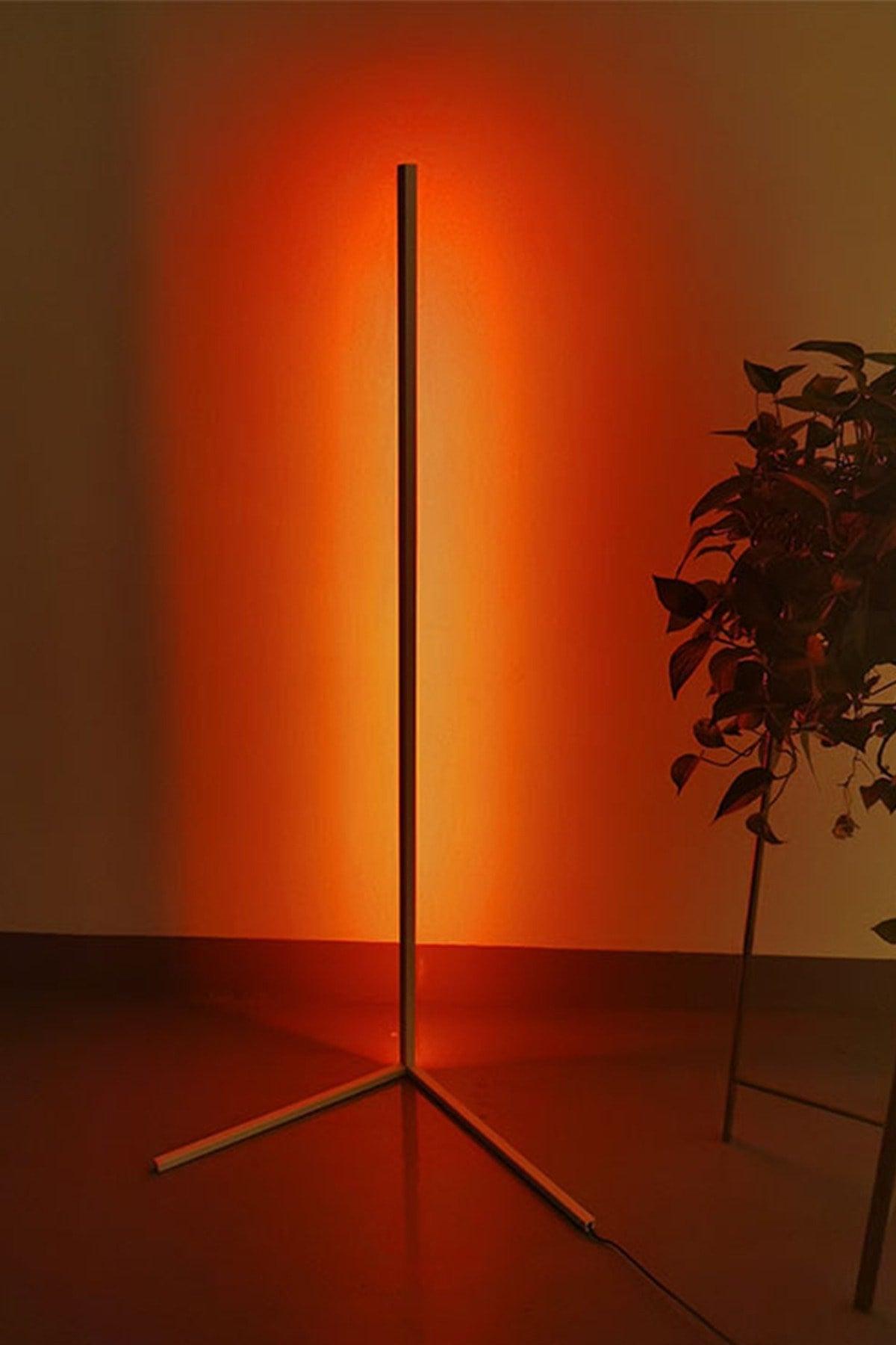 Metal Corner Night Light Multi Color Light Decorative Led Floor Lamp Full Rgb Feature White Case - Swordslife