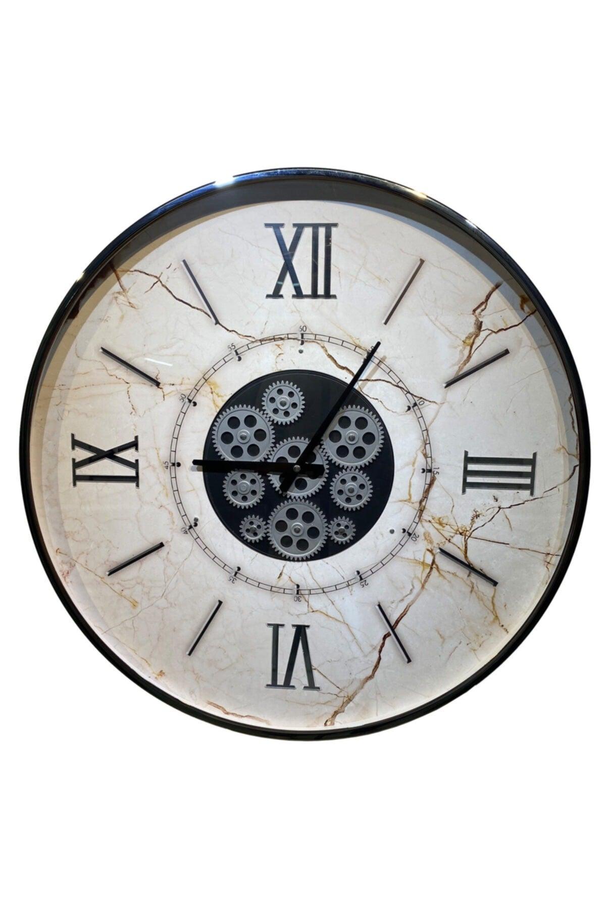 Metal Chrome Plated Glass Active Wheel Wall Clock - Swordslife