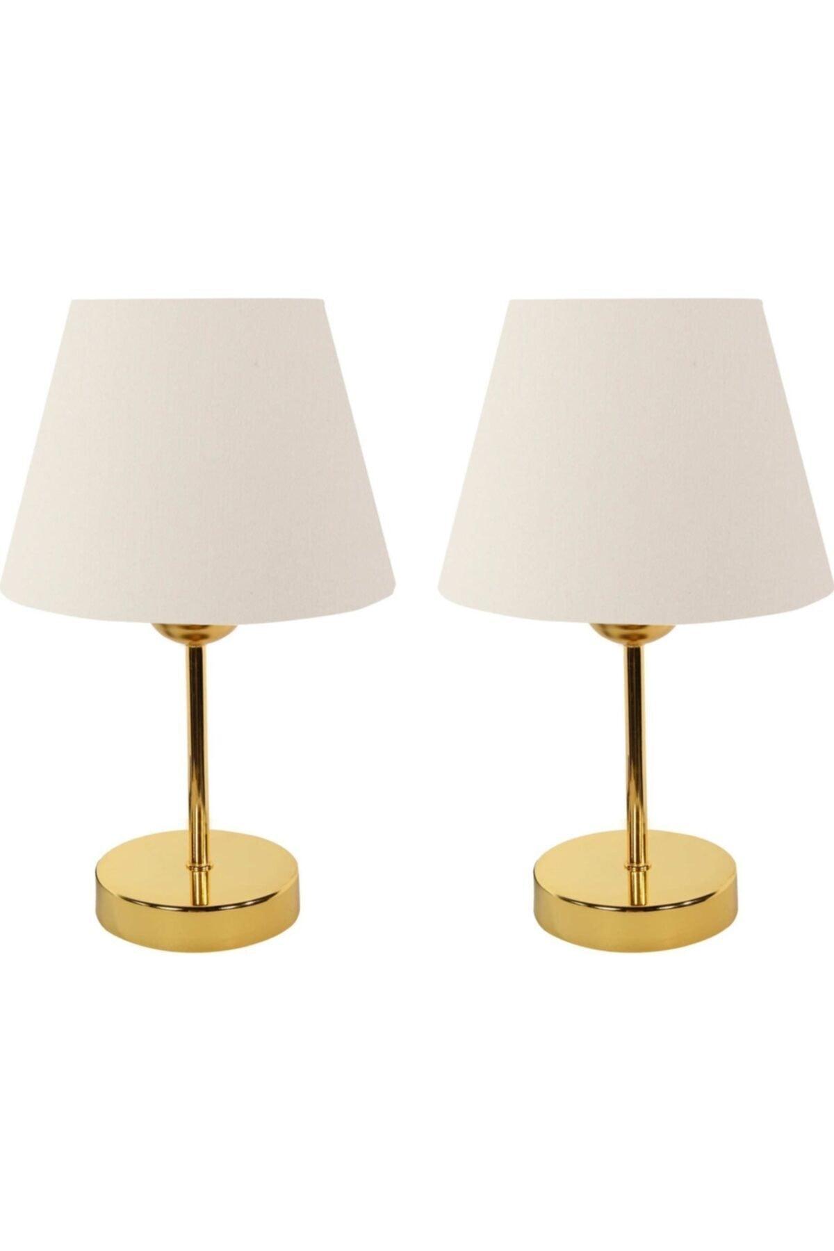 Metal Leg 2 Pcs Lampshade Table Lamp Lampshade Gold Cream - Swordslife