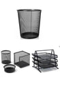 Metal Office Set Dustbin + Document Rack + Desk