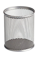 Metal Perforated Pen Holder Silver Fx