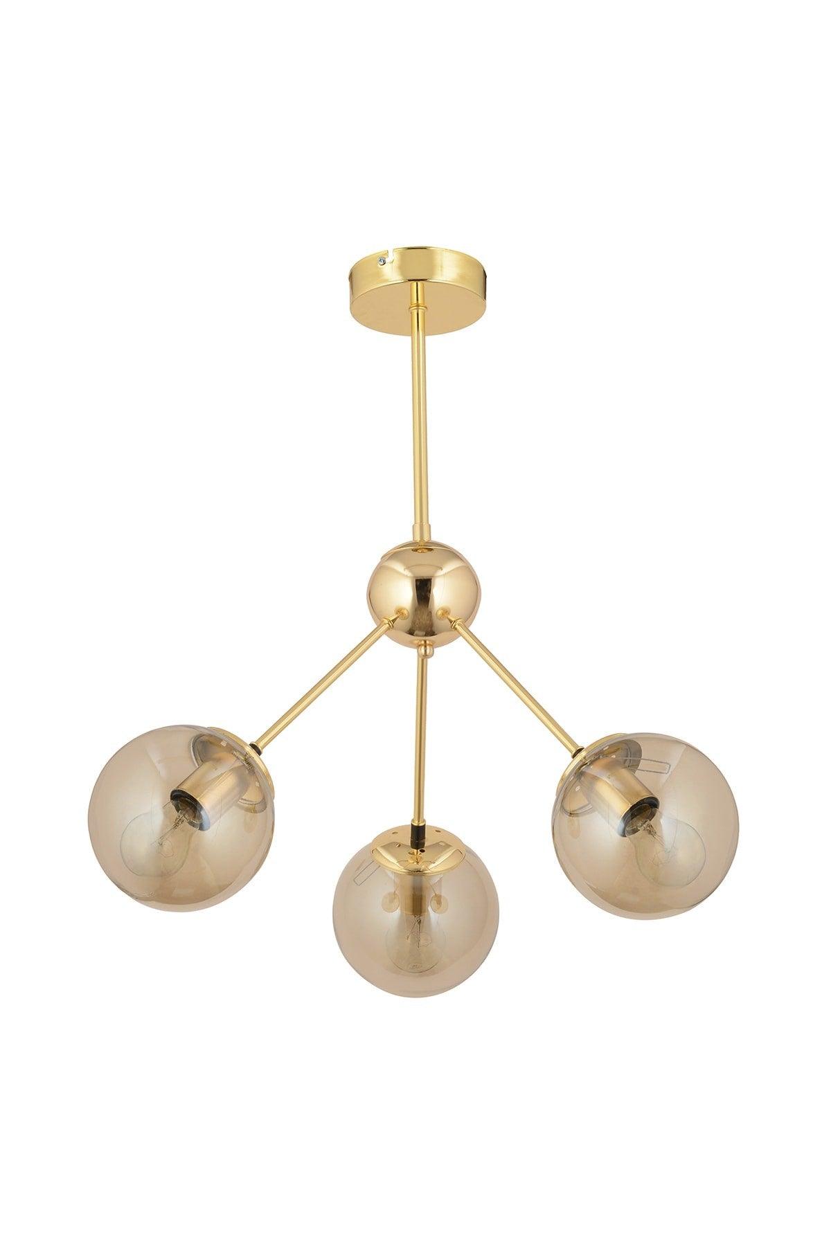 Meyo 3lü Gold Ball Glas moderne junge Zimmer Schlafzimmer Wohnzimmer Kronleuchter - Swordslife