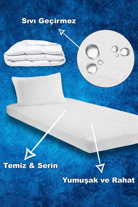 Microfiber Fitted Liquid Proof Quilted Mattress | Mattress Protector | 4 Corners Full Edge |160x200 - Swordslife