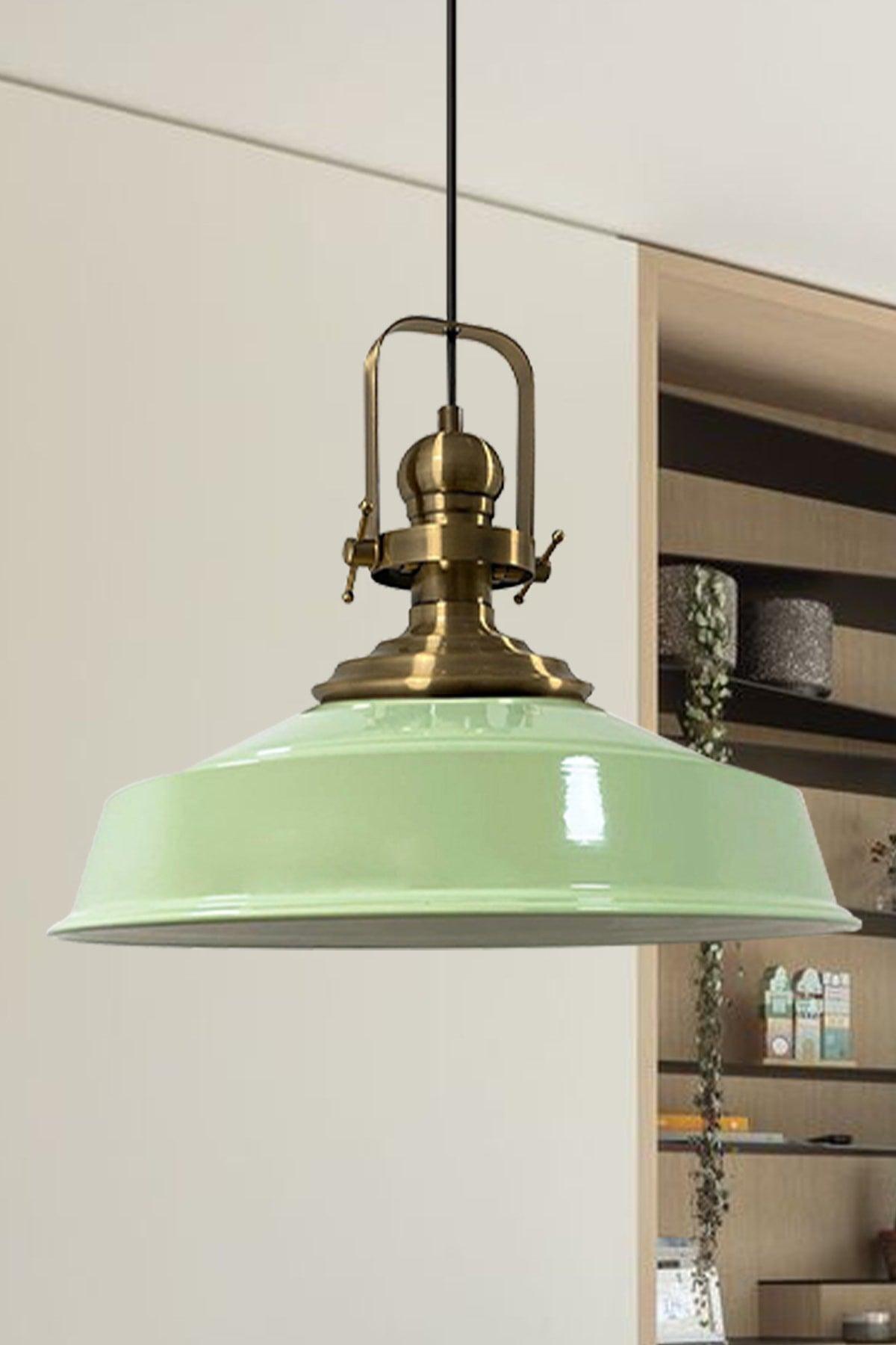 Mint Green Asaletli Single Kronleuchter Titel Retro Sarkıt Lamp Cafe Salon Kronleuchter - Swordslife