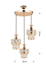 Miraç 3-Pendant Gold Chandelier - Swordslife