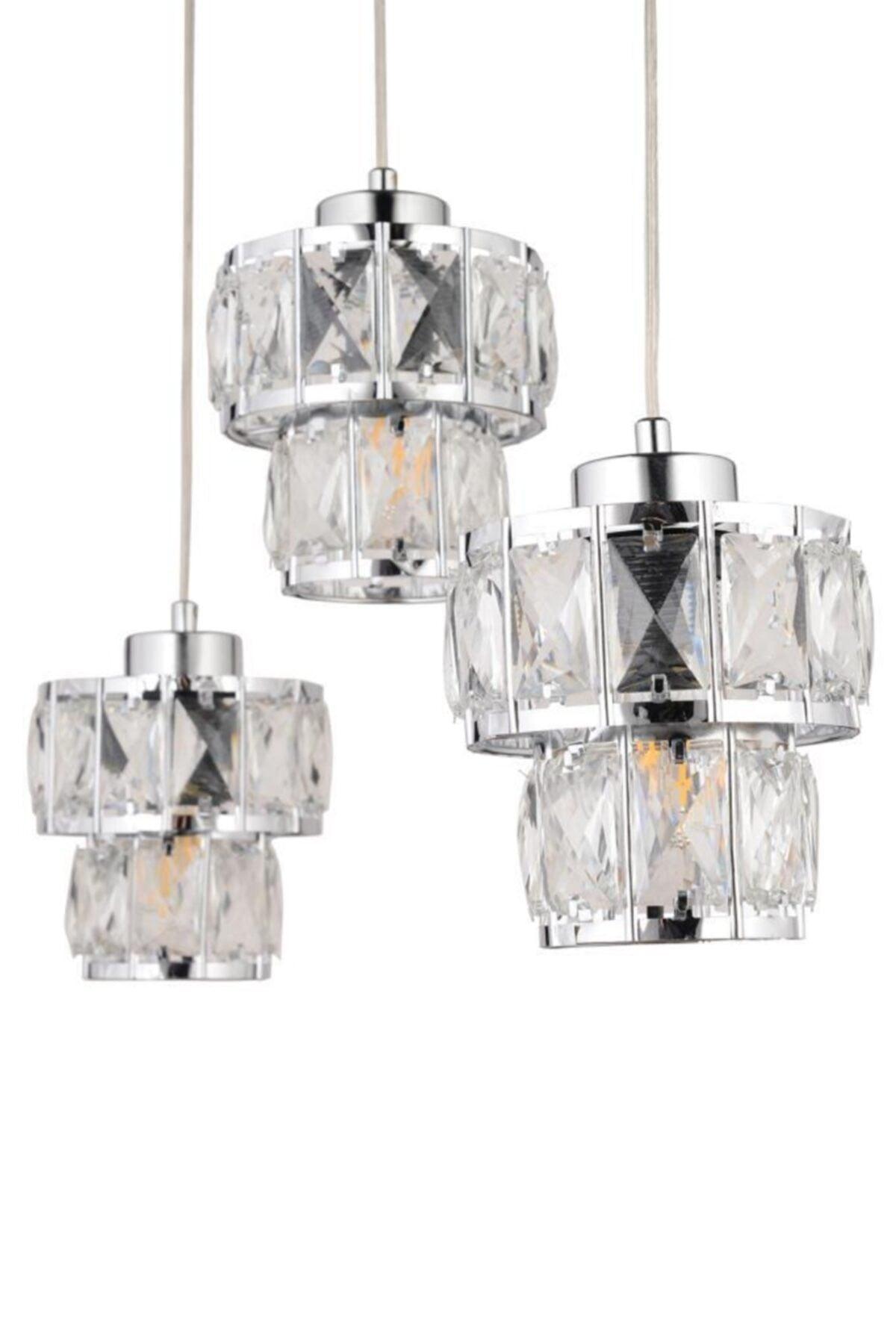 Miraç 3-Piece Silver Pendant Chandelier - Swordslife