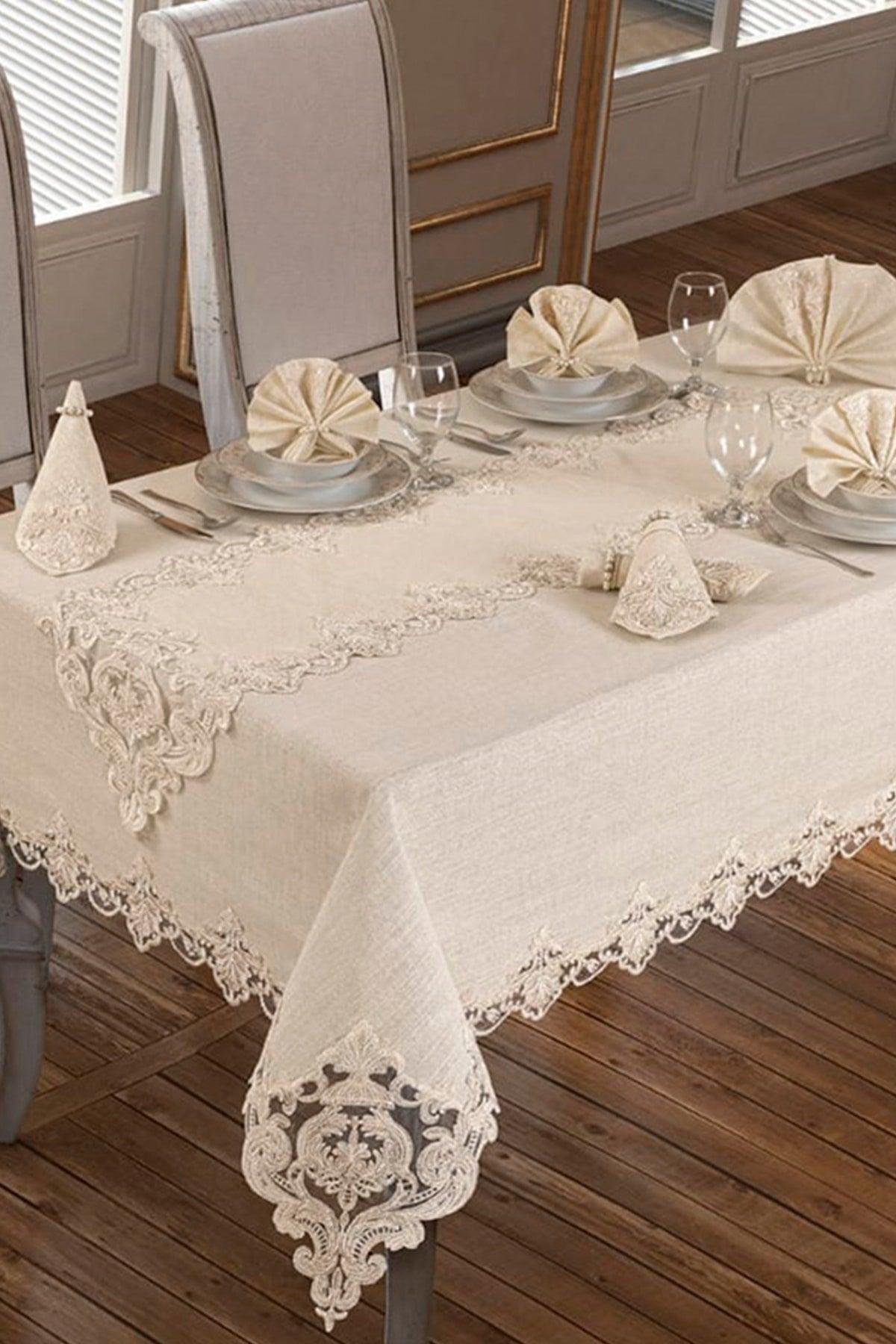 Miray Tablecloth 26 Pieces Cream