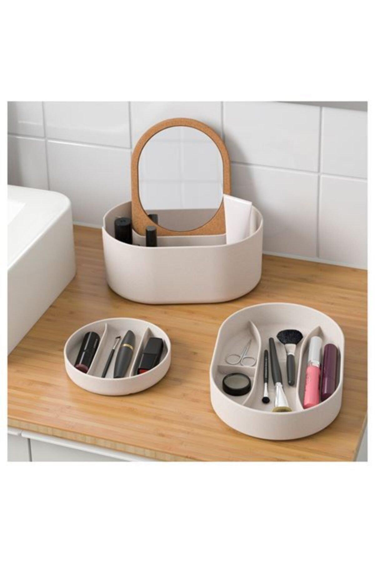 Storage Box with Mirror Lid, Compartment- Plastic Mushroom Meridyendukkan 24x17 Cm Make-up-Jewelry Organizer - Swordslife