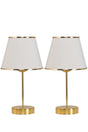 Mirza 2 Pcs Metal Leg Gold Lampshade Table Lamp Cream - Swordslife