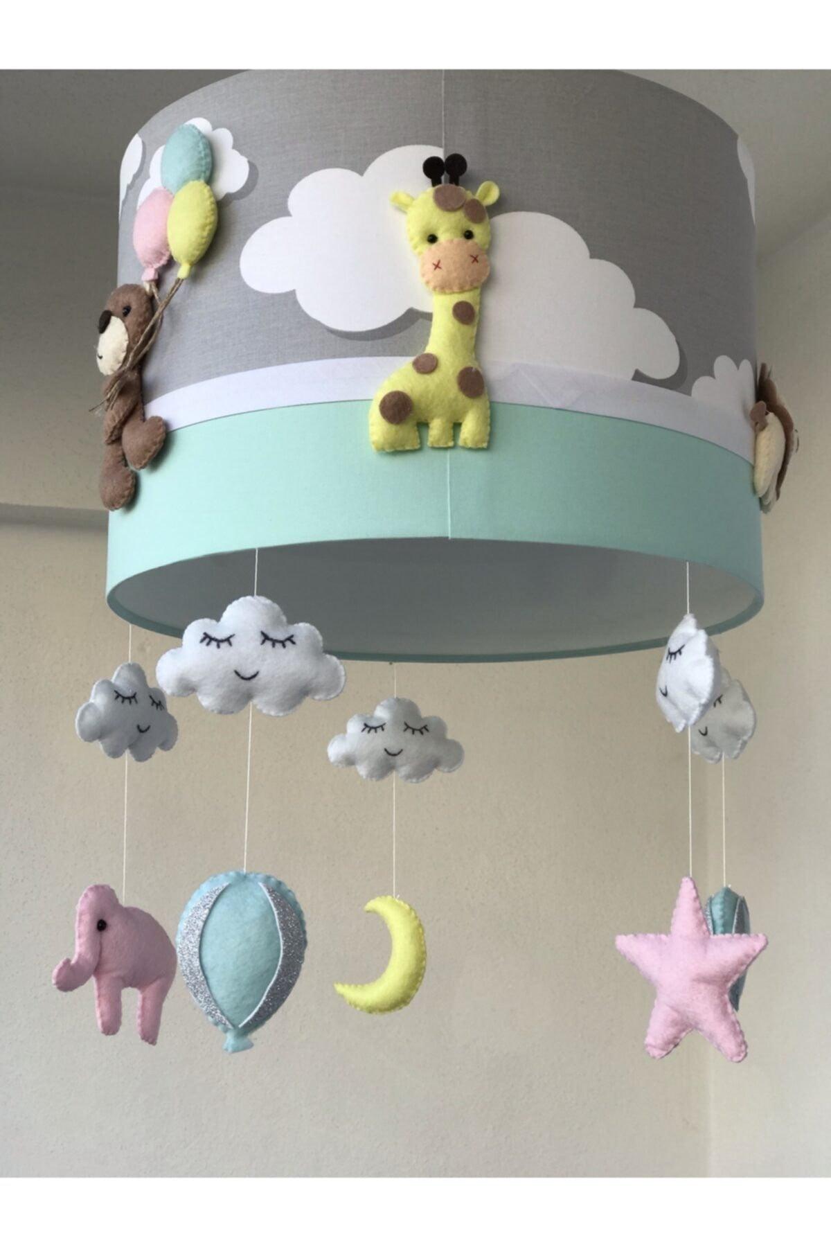 Mixed Animal Figured Pink Mint Baby Kids Room Chandelier - Swordslife