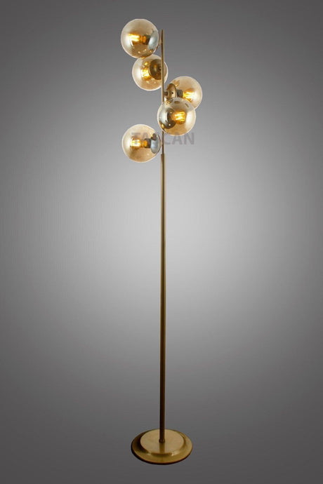 Modena 5 Li Tumbled Floor Lamp-Smoked Glass - Swordslife