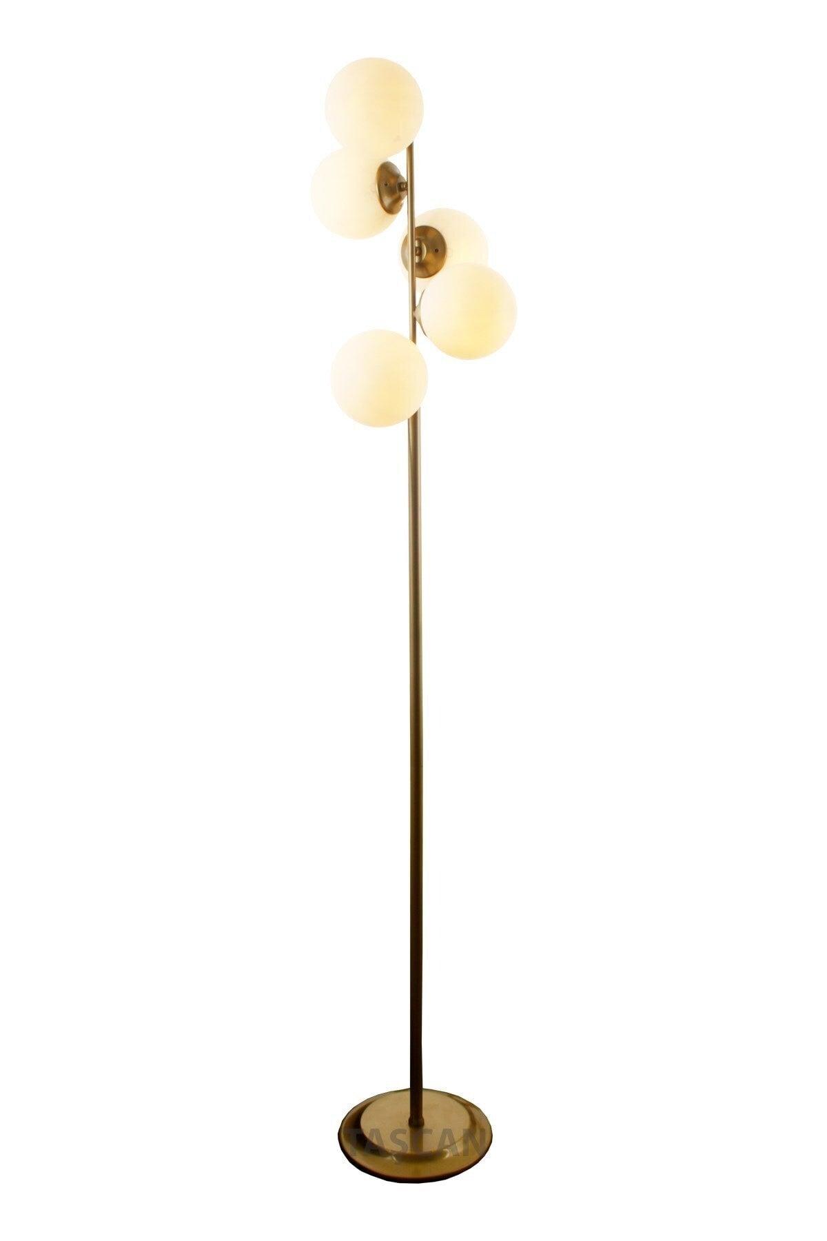 Modena 5 Li Tumbled Floor Lamp-white Glass - Swordslife