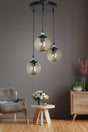 Modern Triple Alvina Round Smoked Glass Pendant Lamp Chandelier - Swordslife