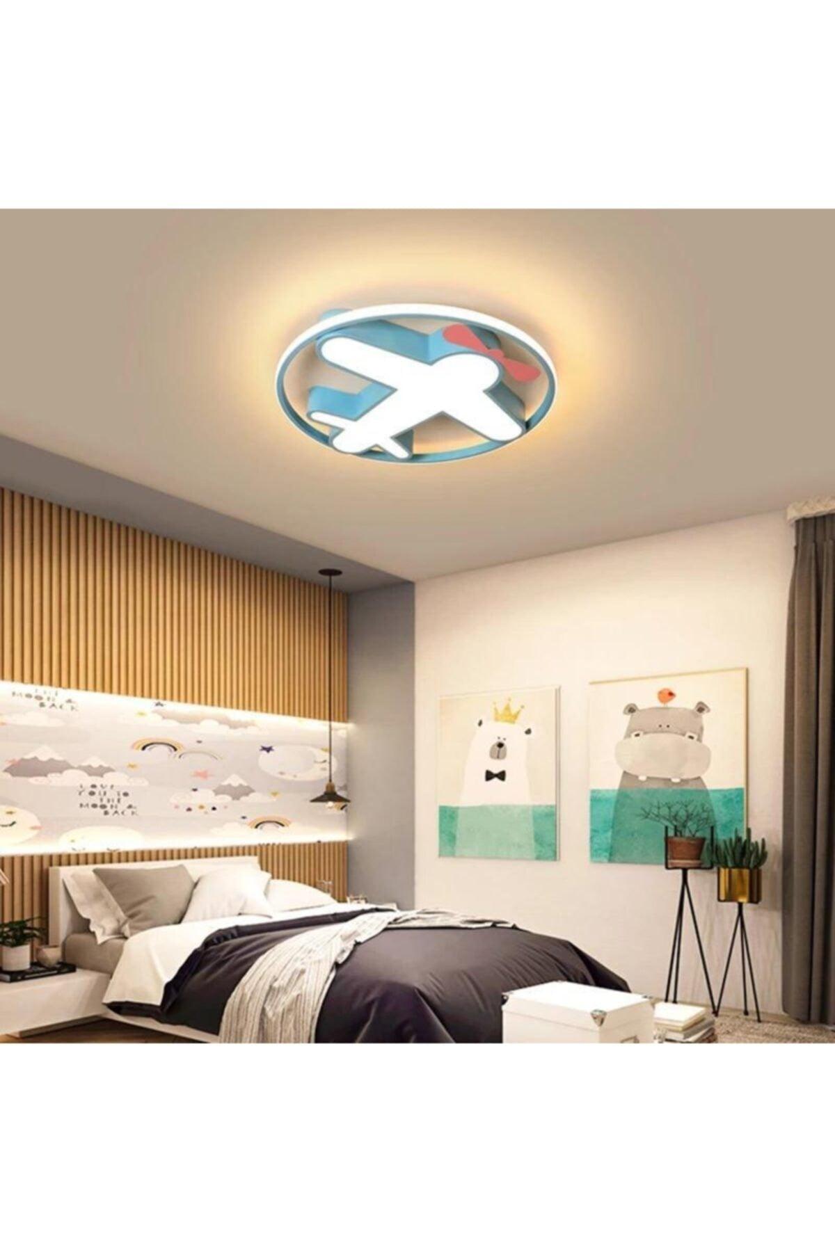 Modern Kids Room Led Airplane Plafoni Blue Led Chandelier - Swordslife