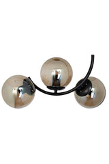 Modern Crescent Black 3 Piece Plafonyer Smoked Glass Chandelier - Swordslife