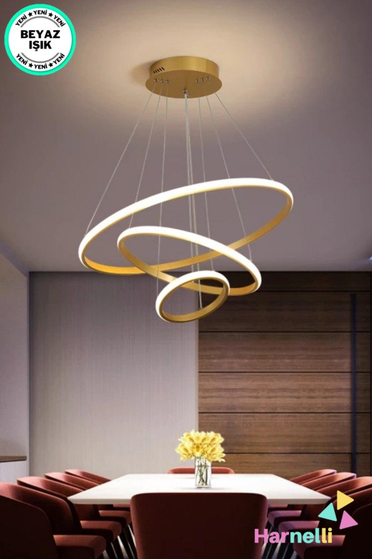 Modern Design 40/30/20 3 Pcs White Led Ring Chandelier - Swordslife