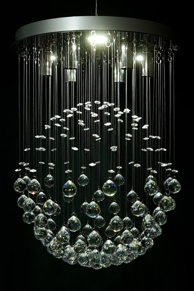 Modern Design 42 cm 6 Socket Model Lined Crystal Stone Chandelier - Swordslife