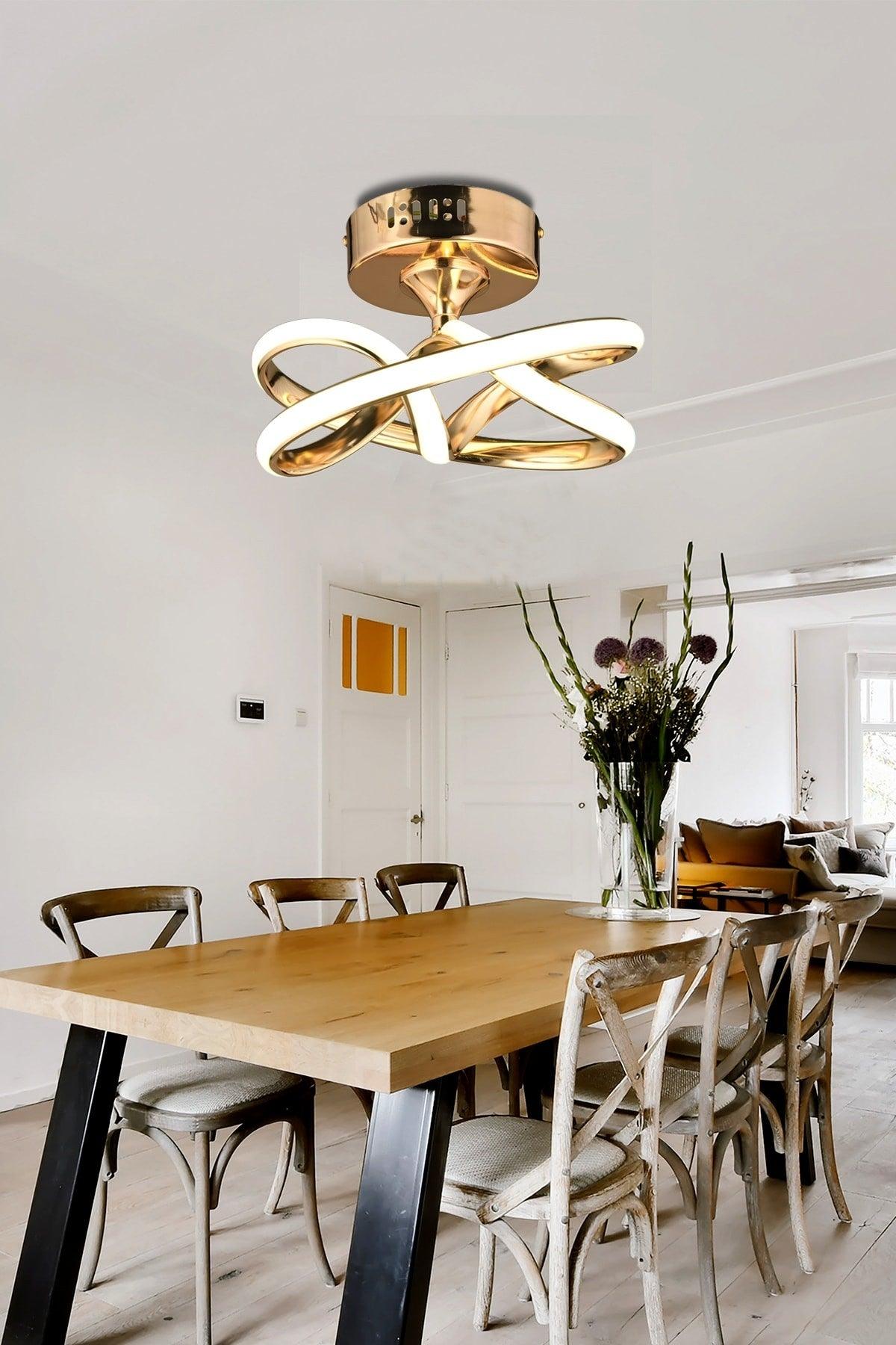 Modern Design Plafonyer Led Chandelier Gold Yellow Led Chandelier - Swordslife