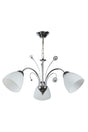 Modern Gray Painted Triple Chandelier with White Glass - Swordslife