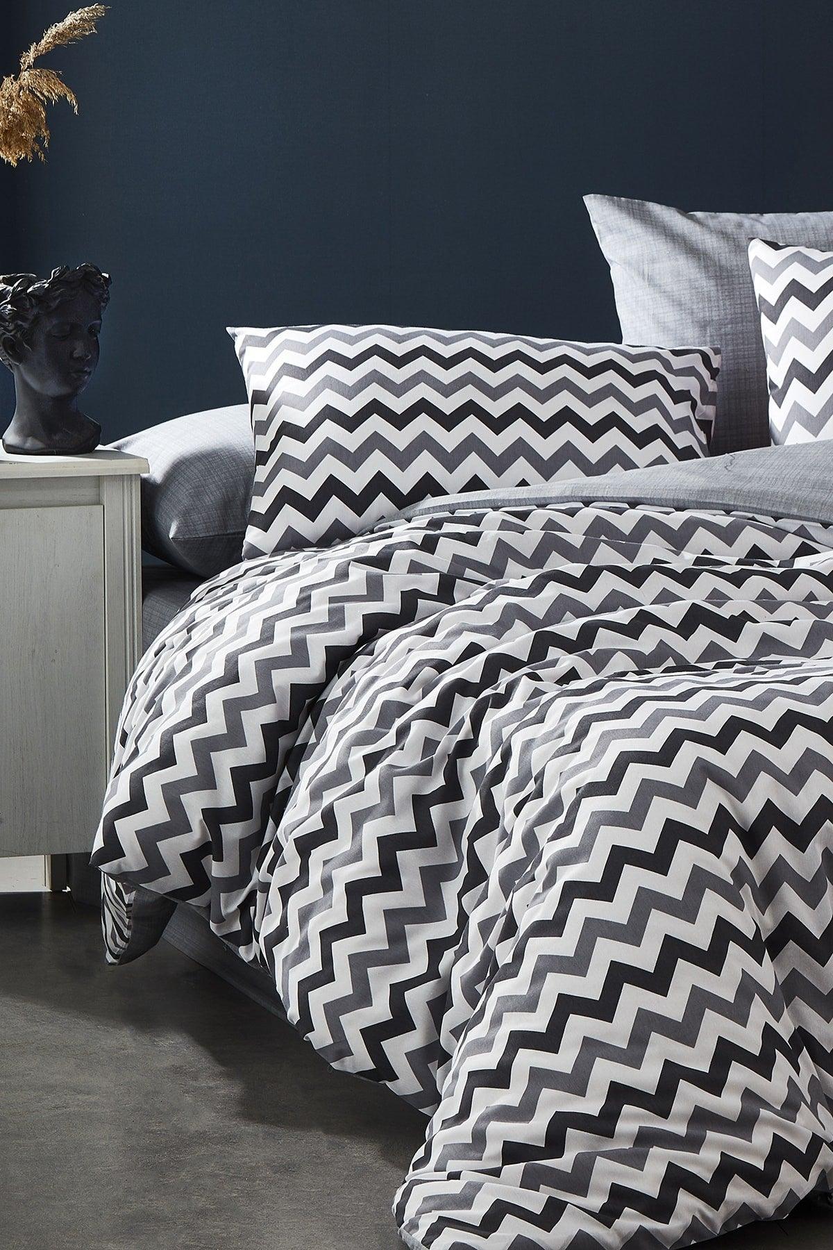 Modern Gray 100% Cotton Double Duvet Cover Set - Swordslife