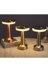 Modern Led Lampshade Table Lamp Touch 3 Modes Gradual Charged Copper Bronze - Swordslife