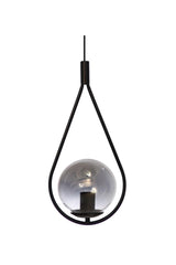 Modern Mono Single Smoked Glass Black Chandelier - Swordslife