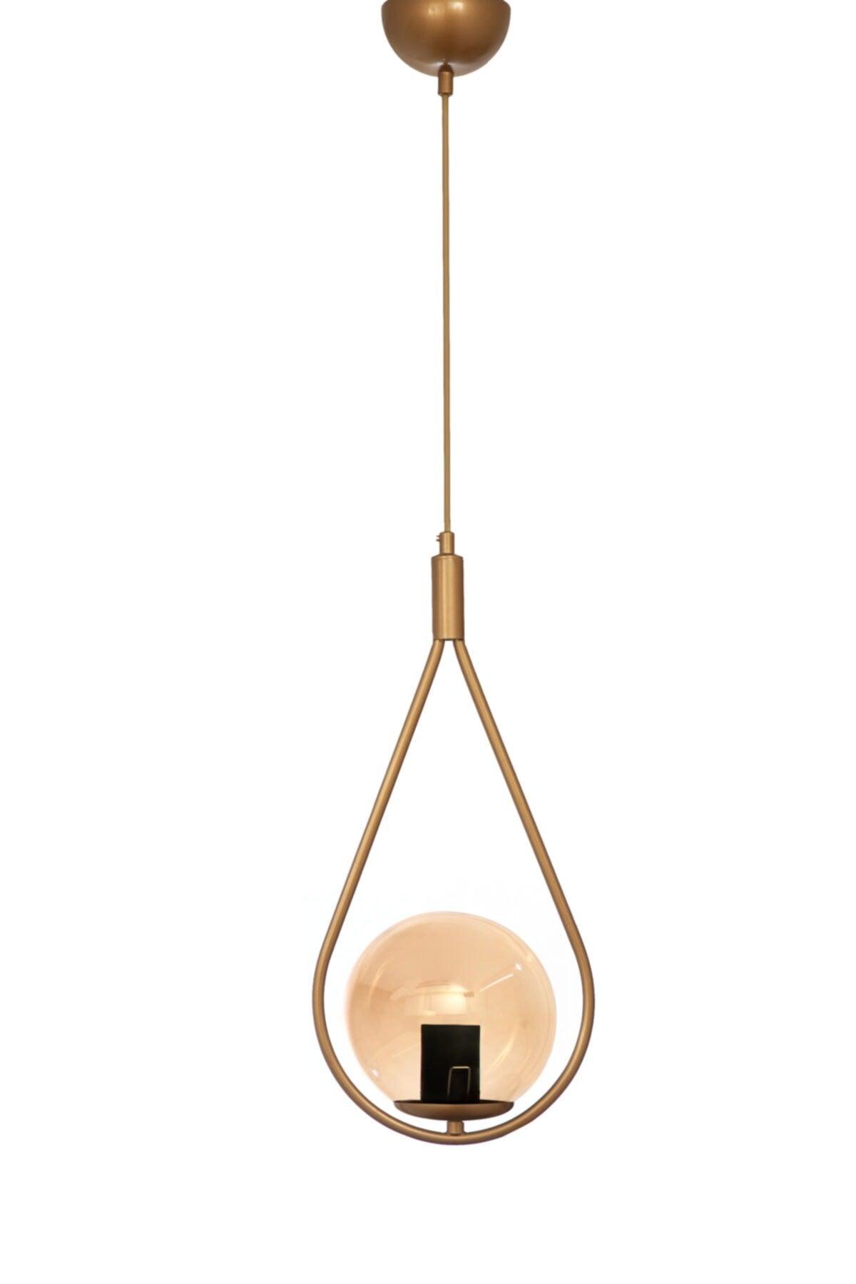 Modern Mono Single Honey Glass Tumbled Chandelier - Swordslife