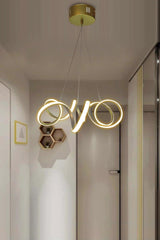 Modern Pendant Lamp Gold Curved Daylight Led Chandelier - Swordslife