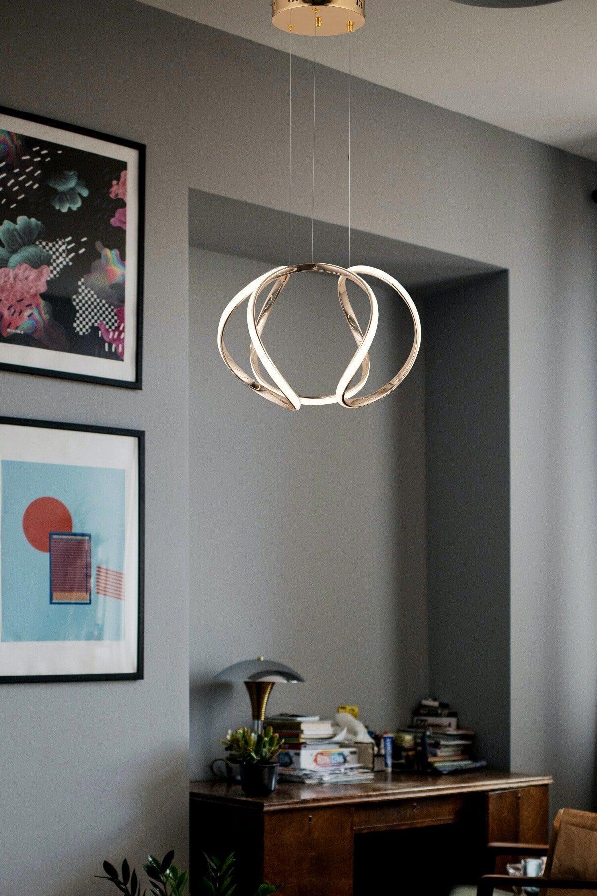 Modern Pendant Lamp Gold Led Chandelier 5005 - Swordslife