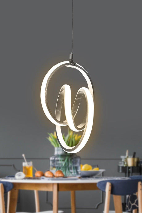 Modern Pendant Lamp Silver Case Daylight Led Chandelier