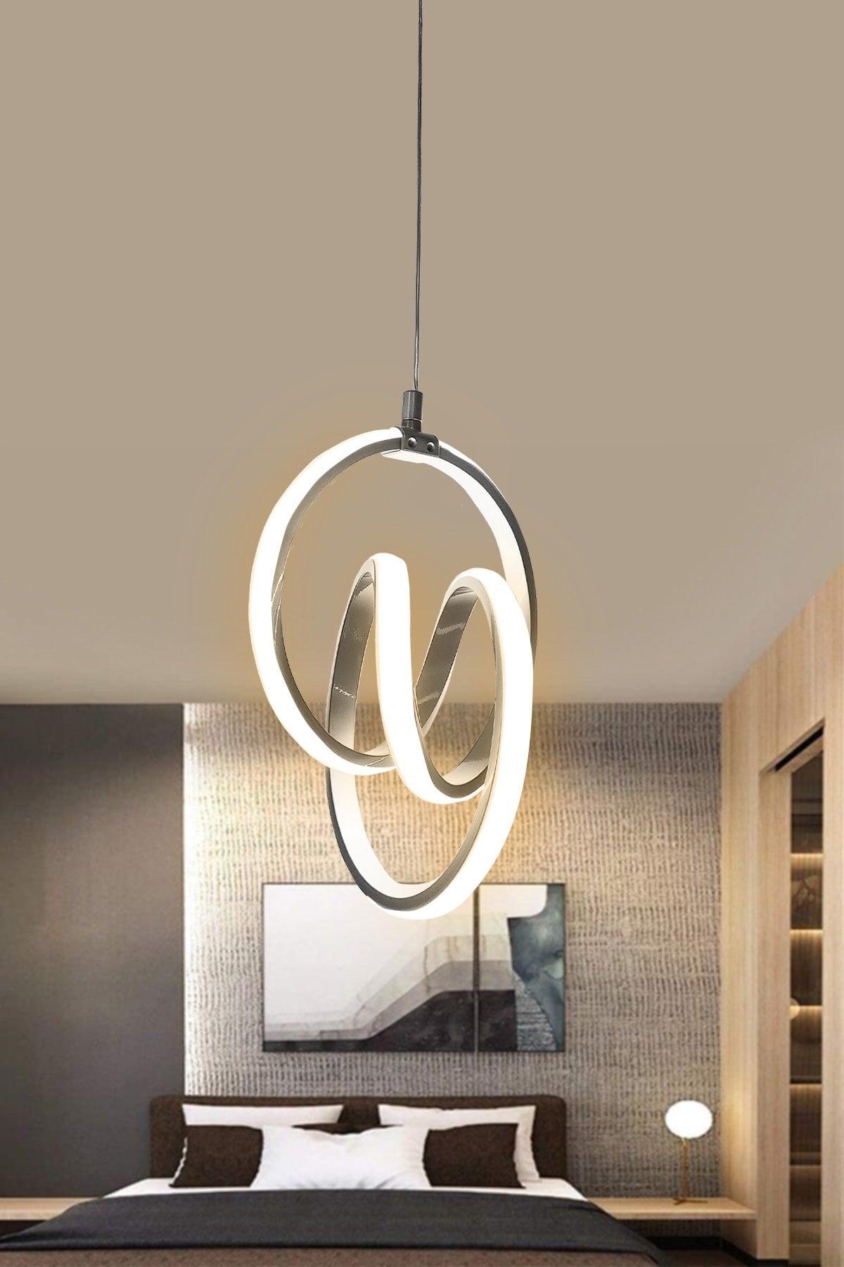 Modern Pendant Lamp Silver Case Daylight Led Chandelier