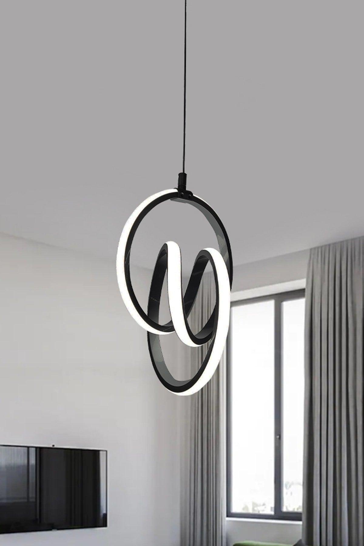 Modern Pendant Lamp Black Case White Light Led Chandelier Signature Led Chandelier With 1 Year Warranty - Swordslife