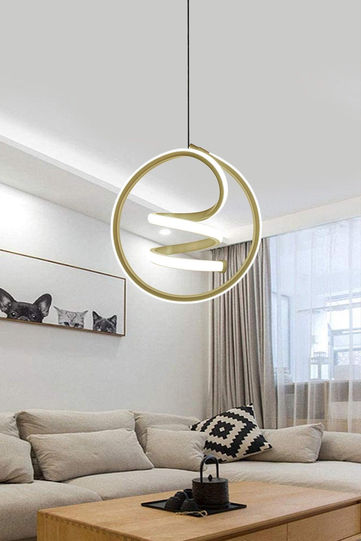 Modern Pendant Lamp Led Chandelier Gold Case White Light - Swordslife