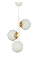 Modern White Triple White Globe Glass Chandelier - Swordslife