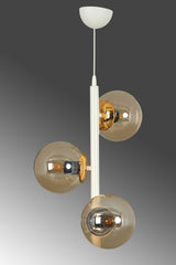 Modern White Triple Honey Globe Glass Chandelier - Swordslife