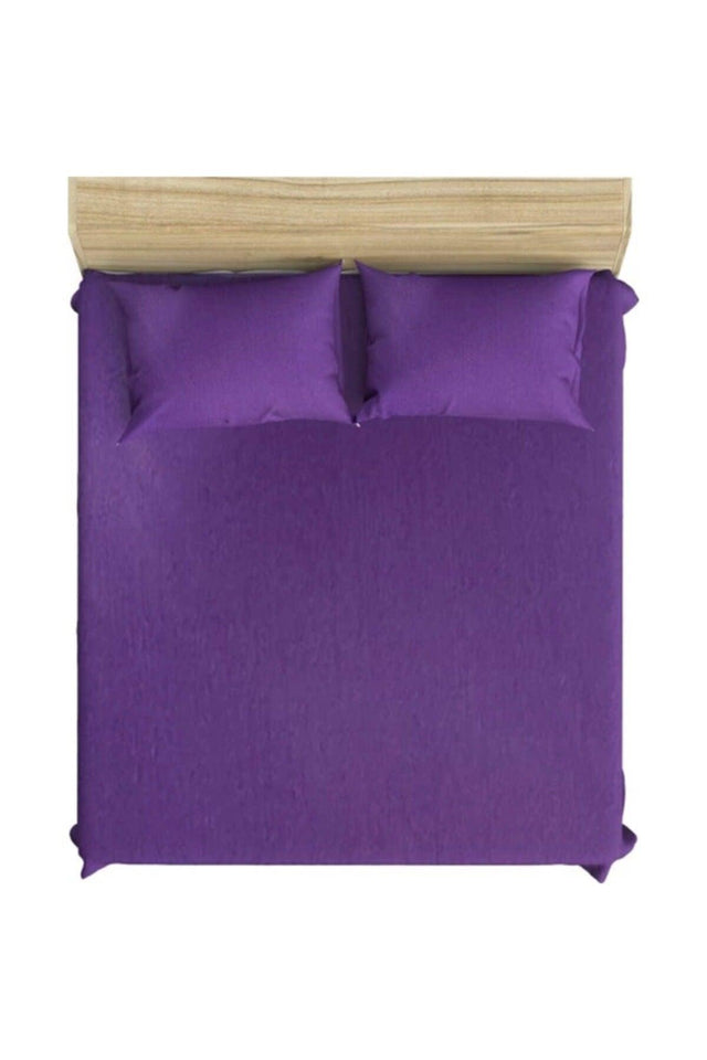 Purple Single Ranfors Elastic Bed Sheet - Swordslife