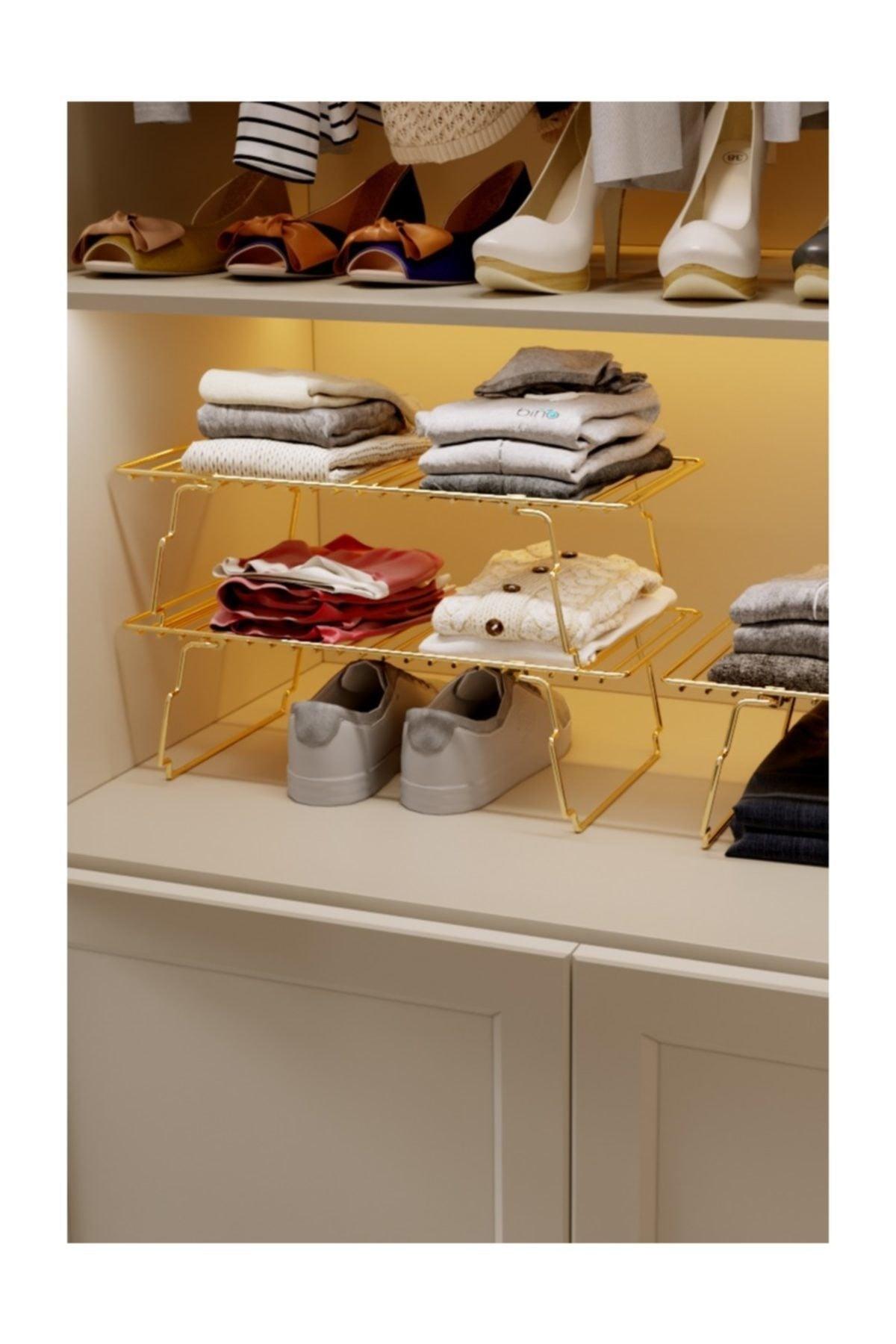 Multi-Purpose Bathroom Kitchen Wardrobe Organizer Gold Stainless Plated - Swordslife